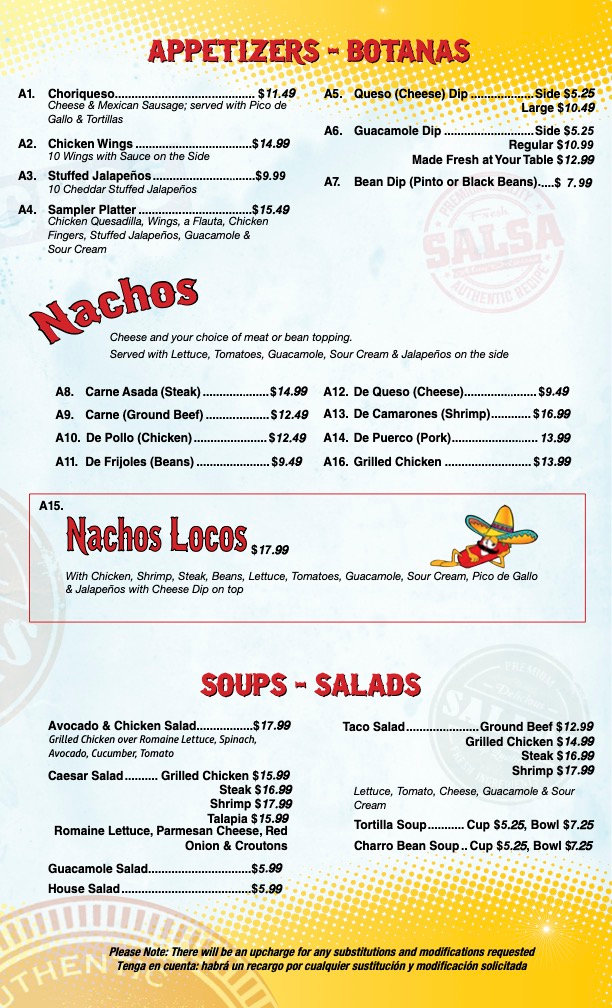 Menu El Pasos